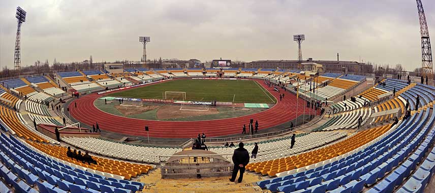Aerial view of Luhansk Avanhard Stadium