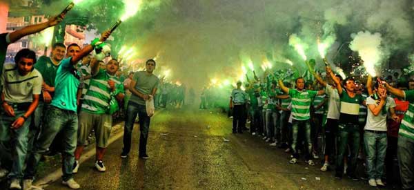 Bursaspor fans outside the stadium