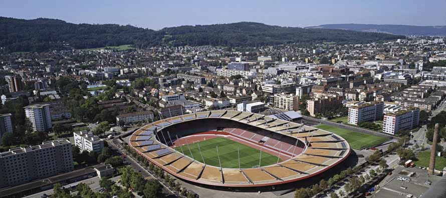 aerial view of Letzigrund arena