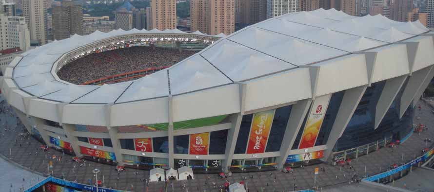 aerial view shanghai stadium