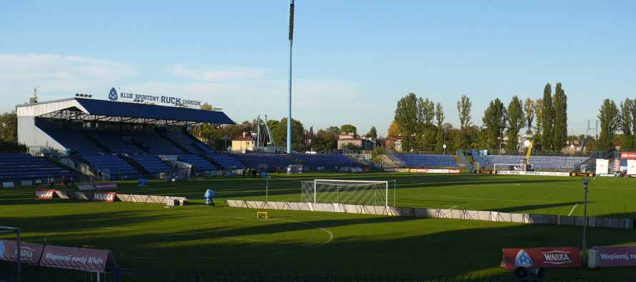 View of the pitch at Stadion Ruch