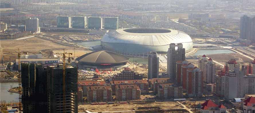 Aerial View of Tianjin Olympic Center Stadium