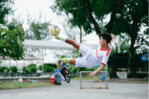 Asian footballer bicycle kick