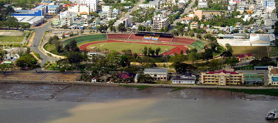 Aerial view of Can Tho Stadium