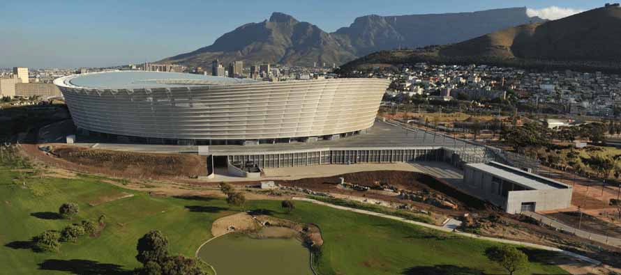 Lofted view of Cape Town Stadium