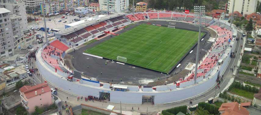 A view of the Selman Stermasi stadium, headquarters of the KF