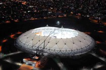 Aerial View of Estadio Ciudad De La Plata at night