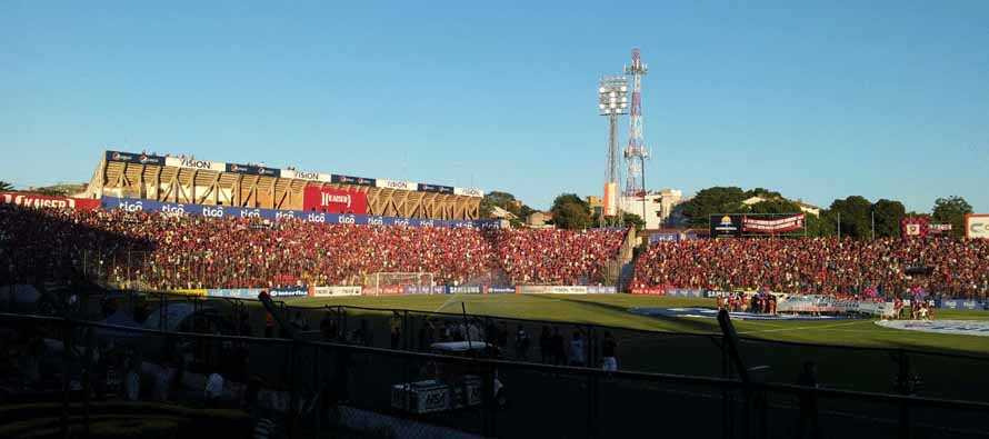 Inside a packed General Pablo Rojas Stadium