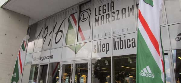 Exterior of Legia Warsaw club shop