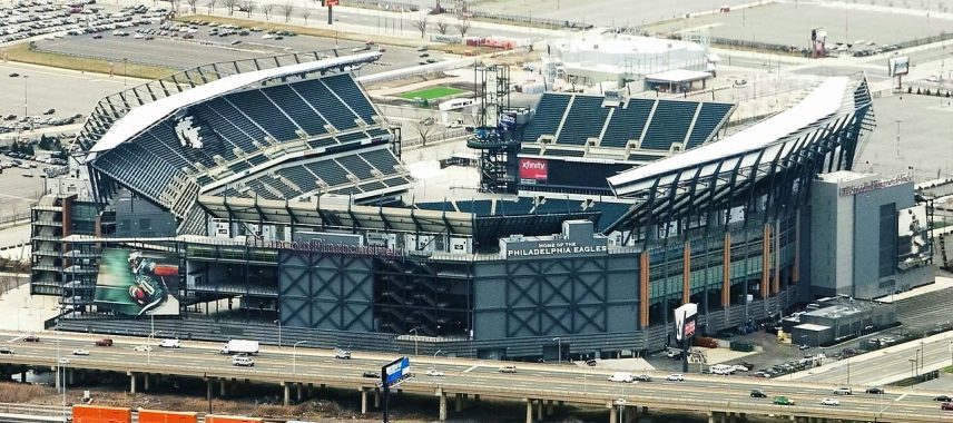 Aerial view of Philadelphia stadium for World Cup 2026