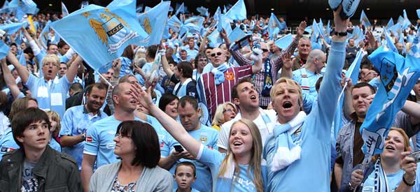 Man City supporters inside the stadium