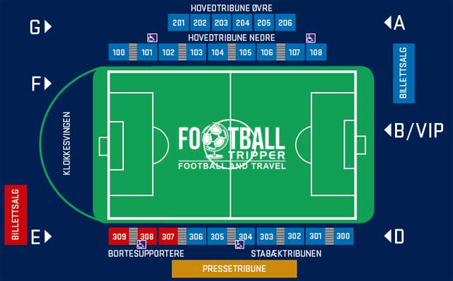 Nadderud Stadion seating map