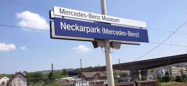 Neckarpark station sign