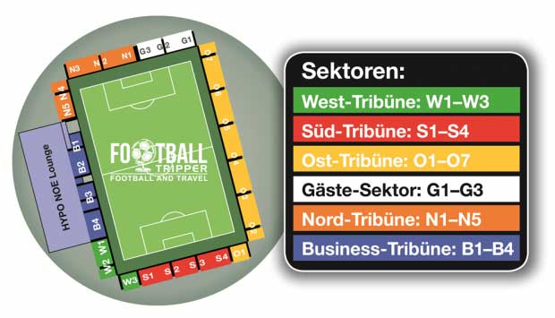 seating plan for SKN St. Pölten's stadium