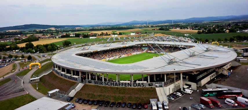 Aerial view of NV Arena in St Polten
