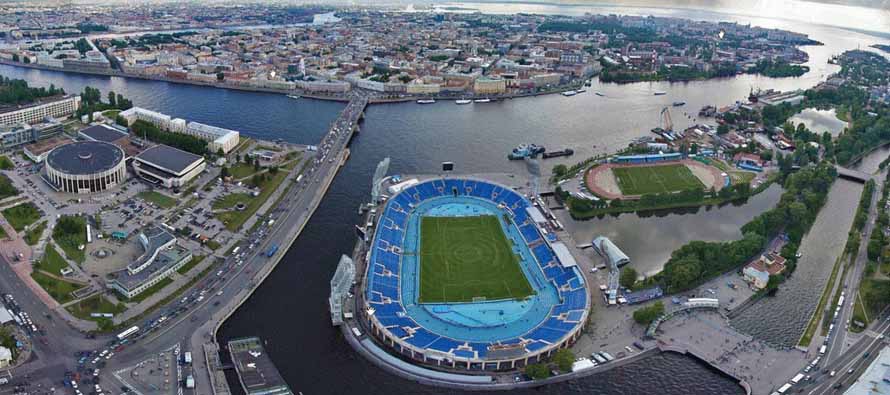Aerial view of Petrovsky Stadium