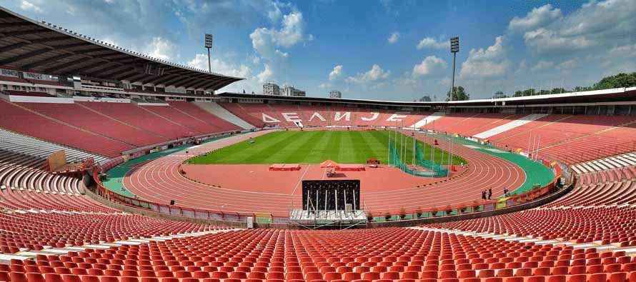 Inside empty Red Star Stadium