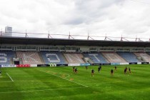Inside Skonto Stadium before kick-off