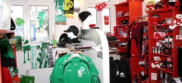Interior of SPVGG Freuther furth club shop