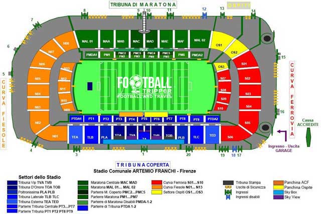 stadio artemio franchi Seating Plan