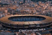 Aerial view of rennovated Stadio San Paolo, now named after Diego Maradona