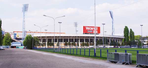 Exterior of Stadion Maksimir's west stand