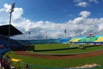 Inside Kanjuruhan Stadium on a sunny day