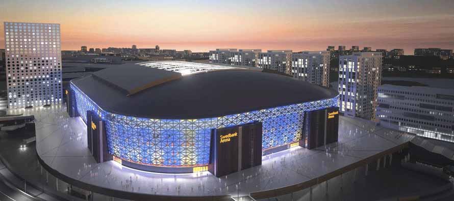 Swedbank Friends Arena at night