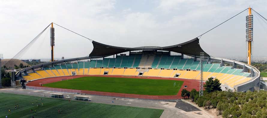 The main stand at Tehran's Takhti Stadium