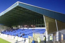 The main stand of The Showgronds in Coleraine