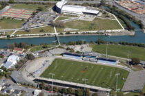 Aerial view of Trafalgar Park stadium