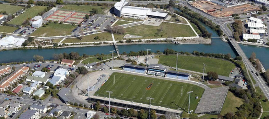 Aerial view of Trafalgar Park stadium