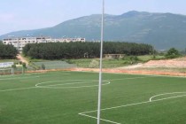 Corner view of the pitch at Zeqir Ymeri Stadium
